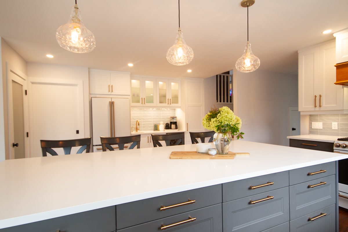 Modern kitchen with elegant lighting fixtures